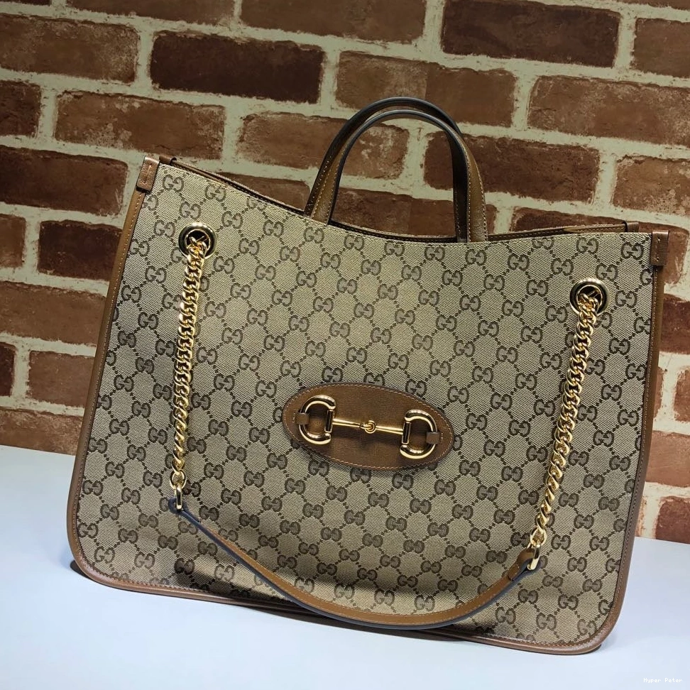 Hyper Peter 1955 GUCCI large Horsebit bag tote 0818